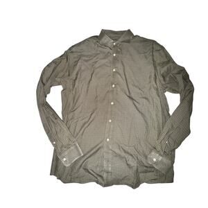 Ralph Lauren Black Label Button Front Shirt Men's Size XL Green Plaid Italy Made